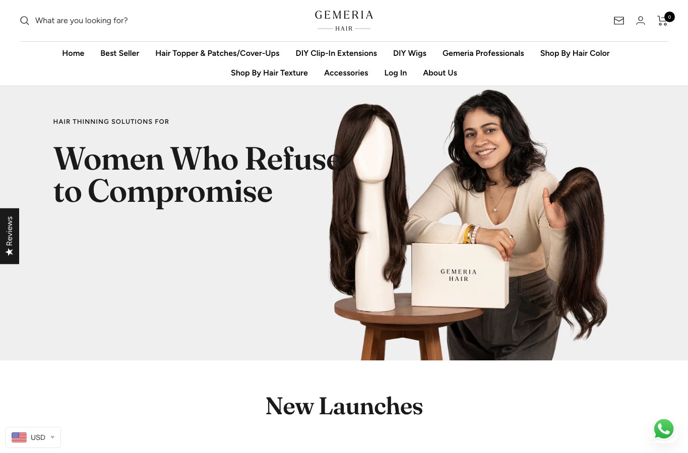 Gemeria Hair International public homepage capture