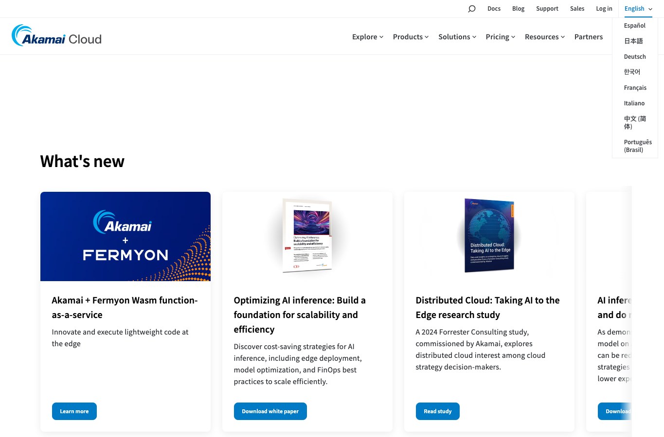 Akamai public homepage capture