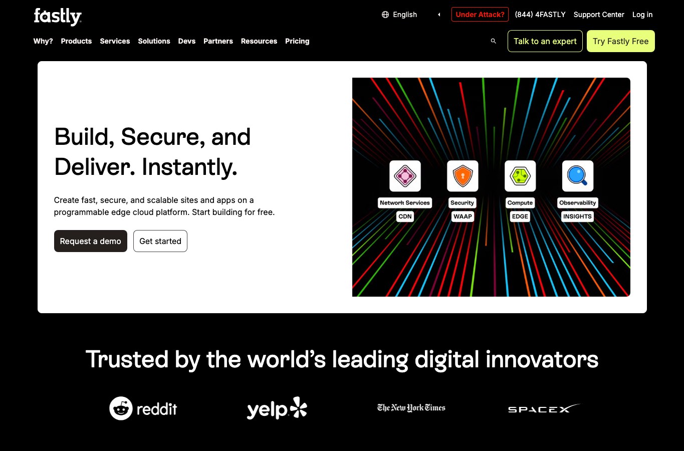 Fastly public homepage capture