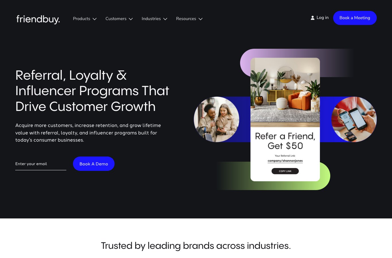 Friendbuy public homepage capture