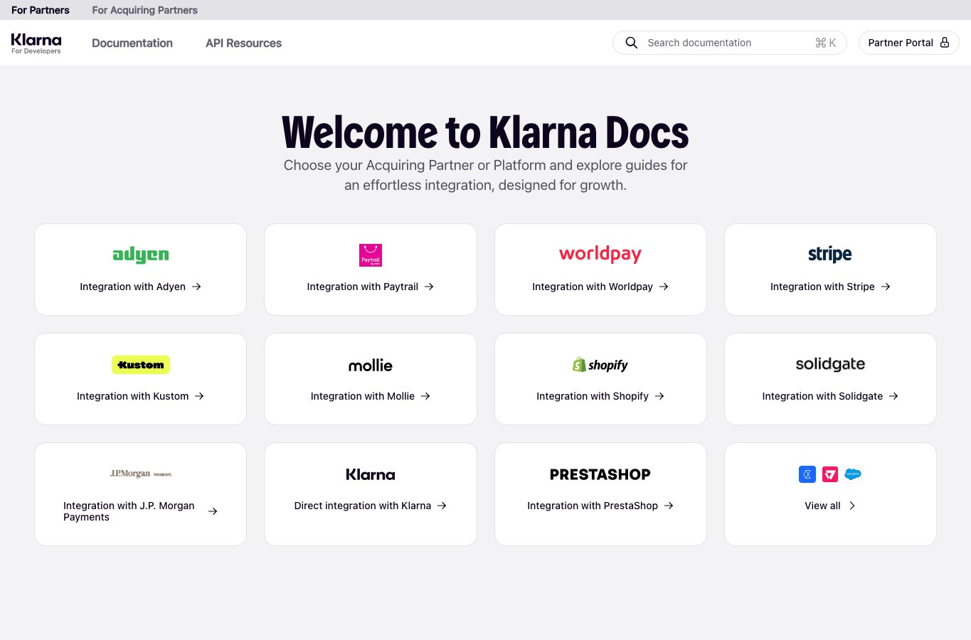 Klarna Checkout public homepage capture
