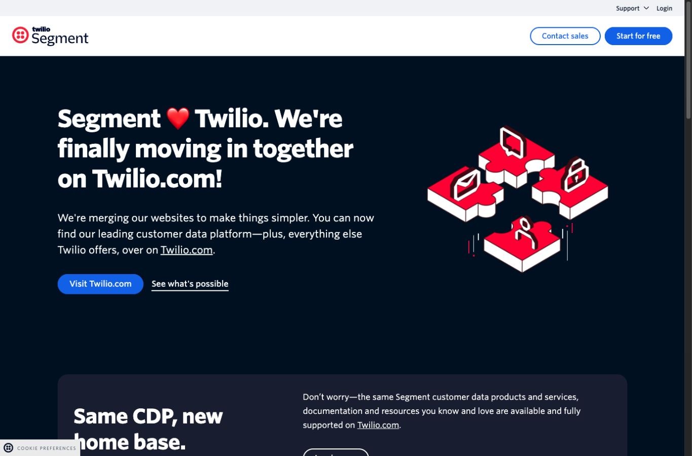 Segment public homepage capture