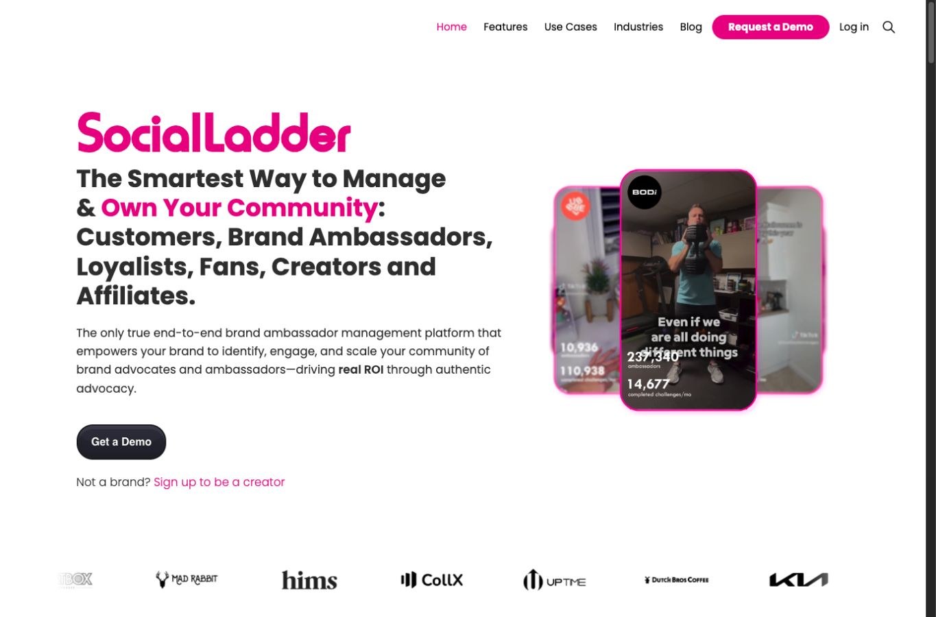 SocialLadder public homepage capture
