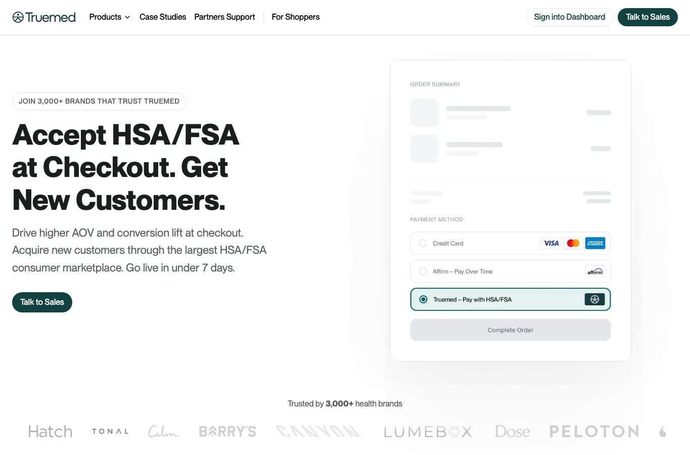 TrueMed public homepage capture