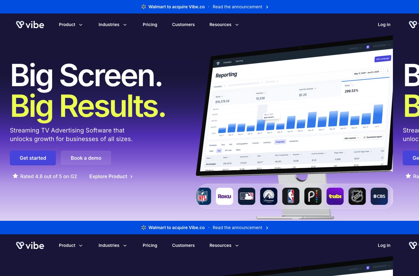 Vibe public homepage capture